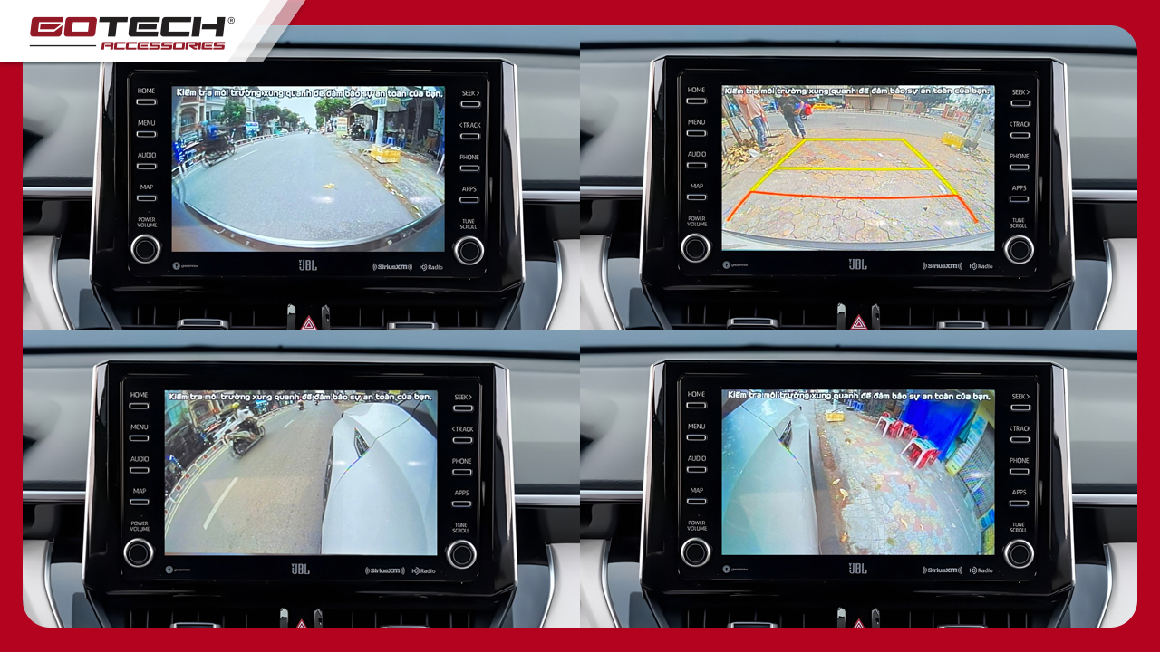 Camera 3 mắt ô tô Gotech GCam 3Way tận dụng camera lùi, tích hợp thành cam 360 độ ô tô