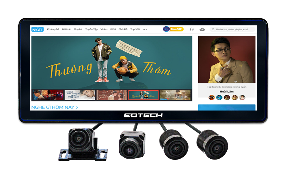 Giải trí đa phương tiện trên màn hình android ô tô Gotech GT12.3i 360 