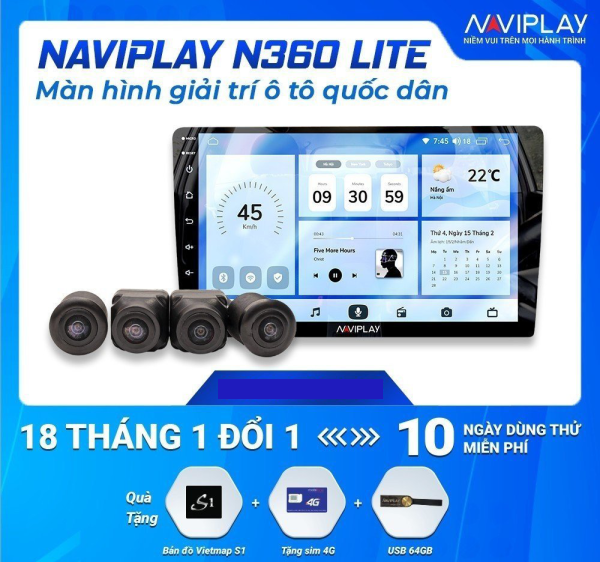 MÀN HÌNH GIẢI TRÍ Ô TÔ NAVIPLAY N360 LITE