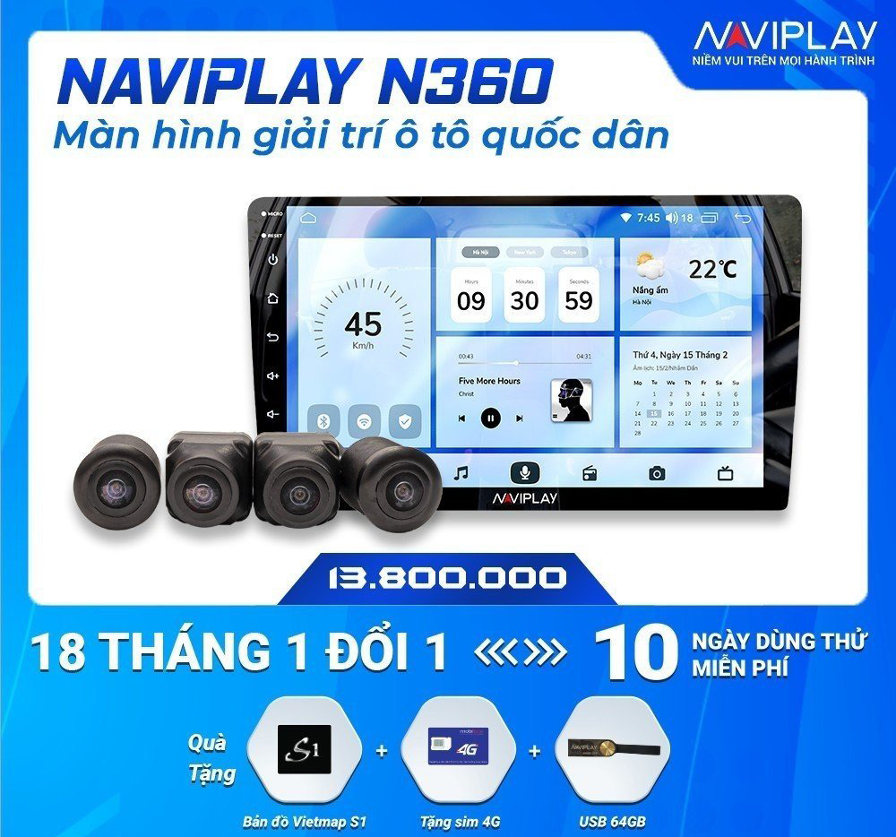 MÀN HÌNH GIẢI TRÍ Ô TÔ NAVIPLAY N360