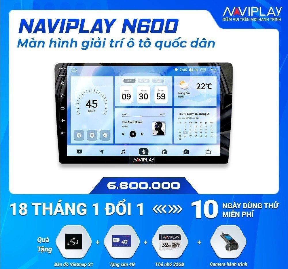 MÀN HÌNH GIẢI TRÍ Ô TÔ NAVIPLAY N600