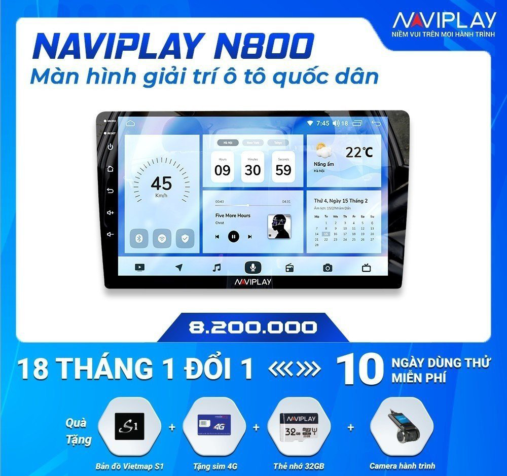 MÀN HÌNH GIẢI TRÍ Ô TÔ NAVIPLAY N800