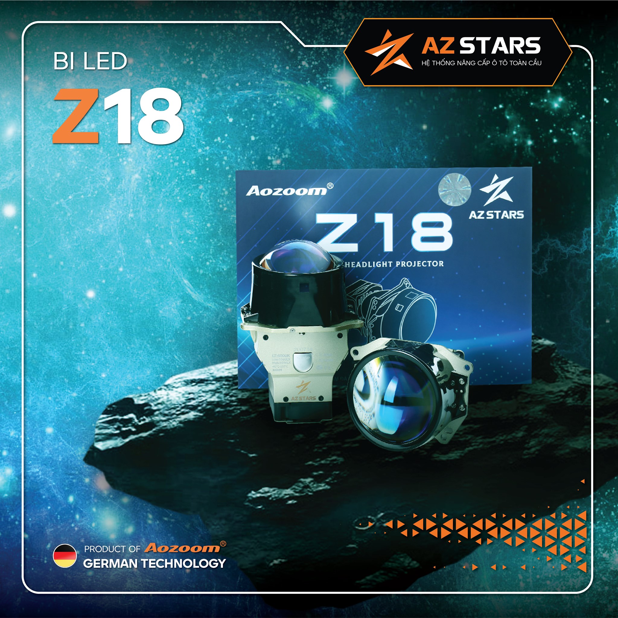 Đèn Bi Led Aozoom Light Z18 Gscar