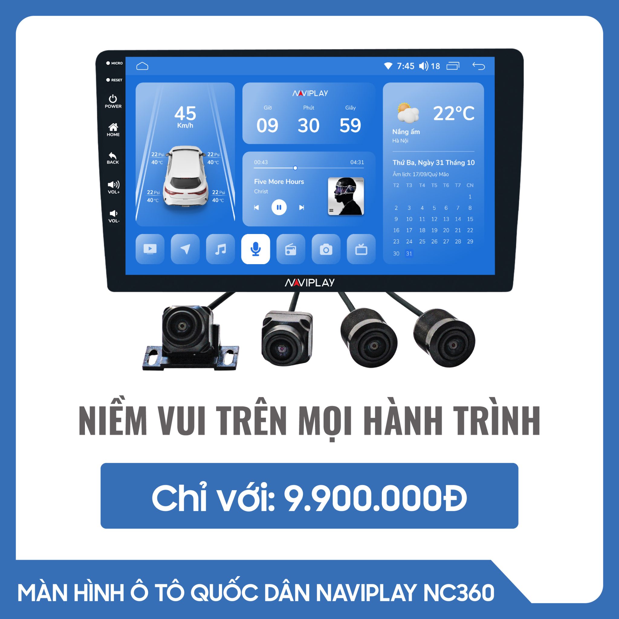 MÀN HÌNH GIẢI TRÍ Ô TÔ NAVIPLAY NC360