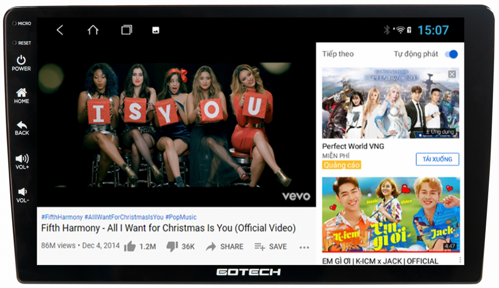 Màn hình ô tô Gotech GC6 sở hữu kho giải trí hấp dẫn