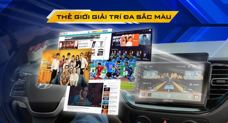 Màn hình Zestech ZX10 bản tiêu chuẩn còn trang bị kho giải trí đa dạng