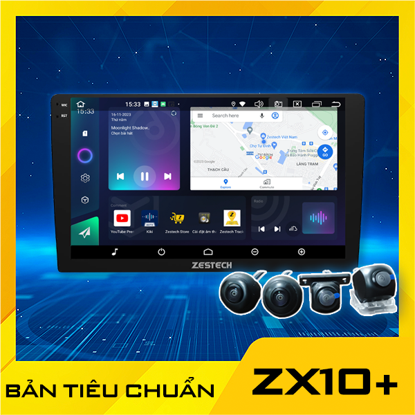 MÀN HÌNH Ô TÔ ANDROID ZESTECH ZX10+ BẢN TIÊU CHUẨN CÓ CAMERA 360